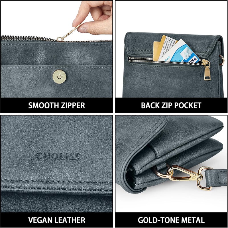 CHOLISS Small Crossbody Bags for Women, Vegan Leather Cell Phone Purse, Mini Travel Purse with Adjustable Strap Womens Gifts - Image 5